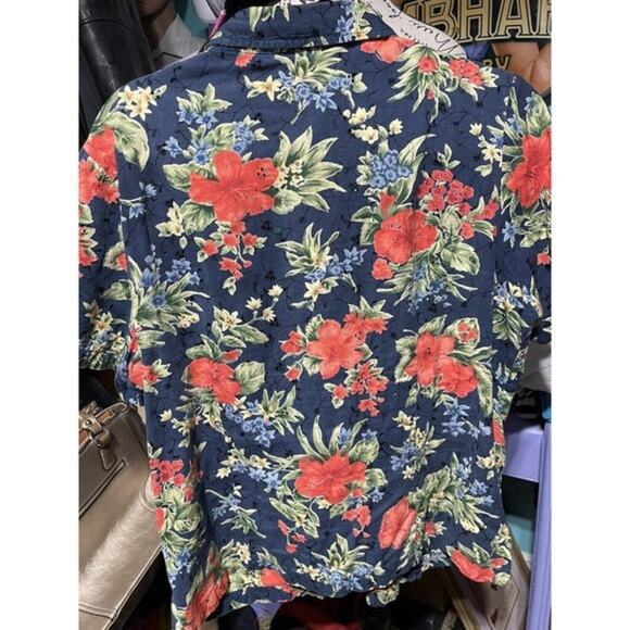 Vintage North Crest Hawaiian Floral Print Button Up Shirt Woman‎ Size XL - Picture 3 of 3